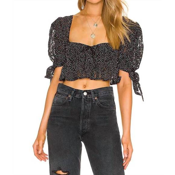NEW FOR LOVE & LEMONS leila top in black - Picture 1 of 4